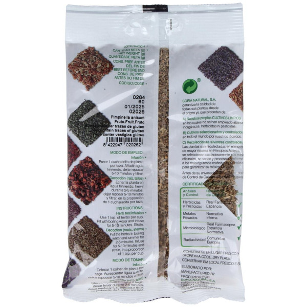Soria Natural Anís Verde Bolsa 60G
