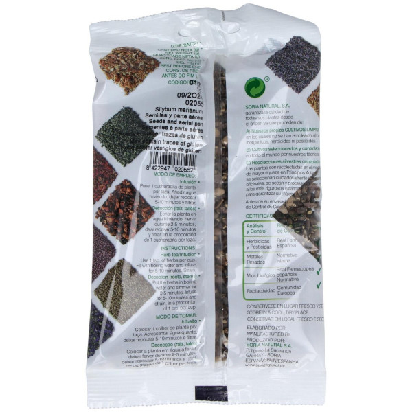 Soria Natural Cardo Mariano Semillas Bolsa 75G