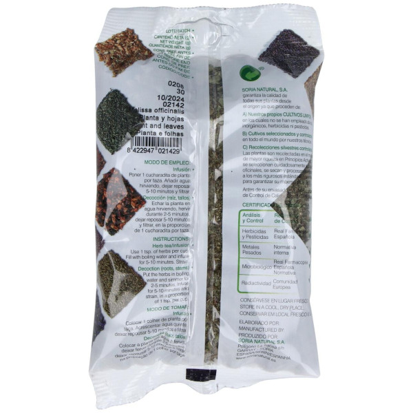Soria Natural Melisa Bolsa 30G