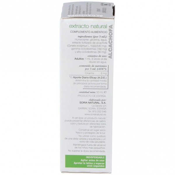 Soria Natural Alcachofa Extracto Glicerinado 50Ml