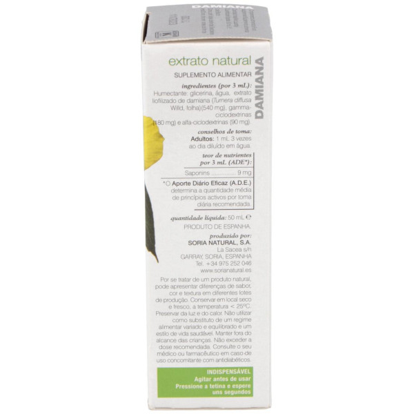 Extracto Damiana Xxi 50 Ml Soria Natural