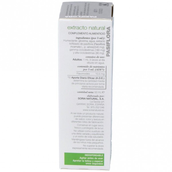 Soria Natural Pasiflora Extracto Glicerinado 50Ml
