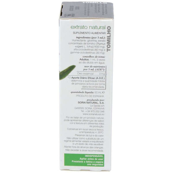 Extracto Tomillo Xxi 50 Ml Soria Natural