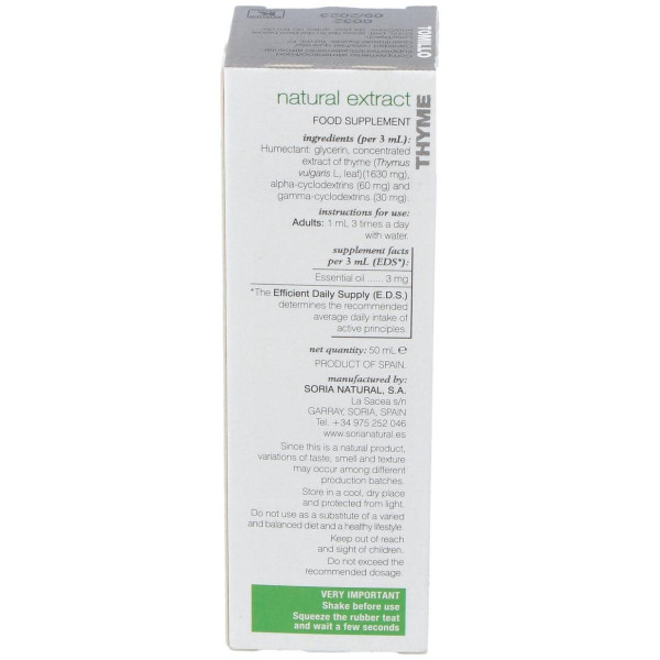 Extracto Tomillo Xxi 50 Ml Soria Natural