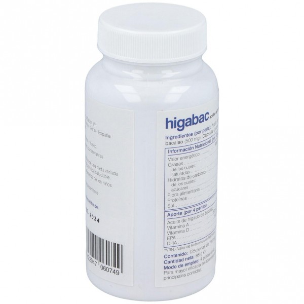 Higabac Aceite De Higado De Bacalao 125 Perlas