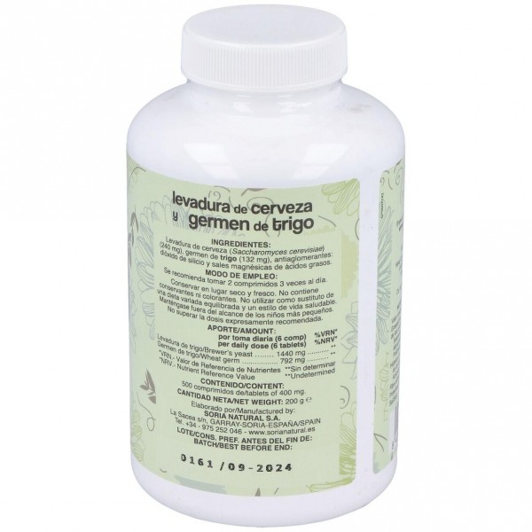 Soria Natural Germen De Trigo + Levadura De Cerveza 500Comp