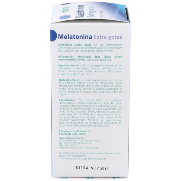Melatonina Extra Gotas 60Ml.