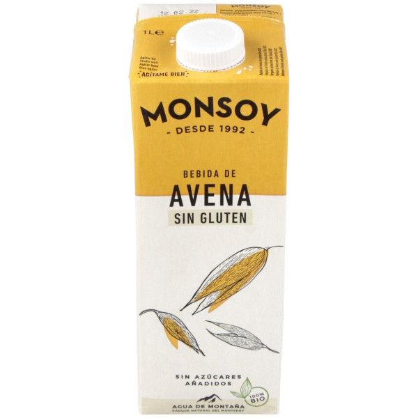 Bebida Vegetal De Avena Sin Gluten 1Lt 6Uds. Bio