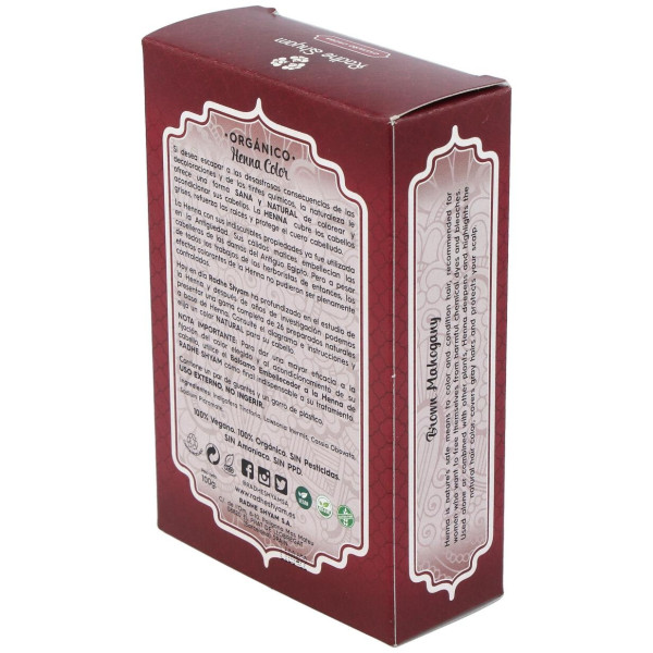 Radhe Shyam Henna Castaño Caoba Polvo