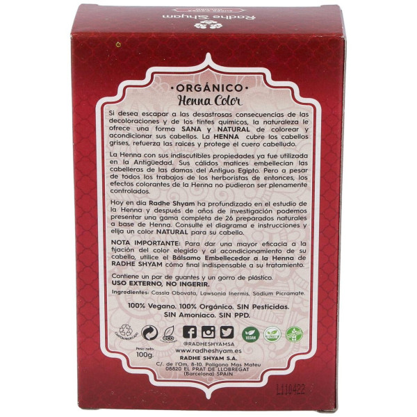 Radhe Shyam Henna Supercaoba Oscuro Polvo