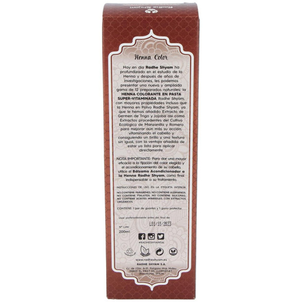 Radhe Shyam Henna Pasta Castaño Oscuro