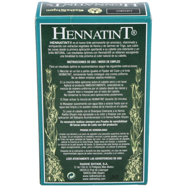 Radhe Shyam Hennatint Negro 60Ml