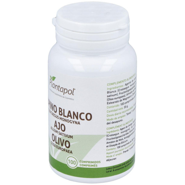 Plantapol Espino Blanco_ Ajo_ Olivo 100 Comprimidos
