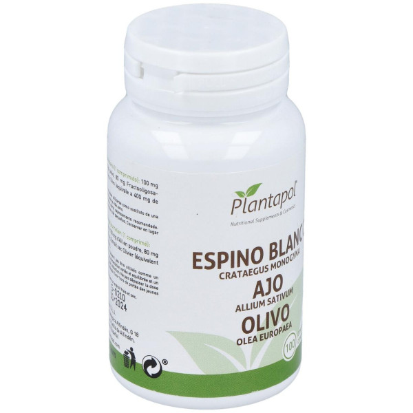 Plantapol Espino Blanco_ Ajo_ Olivo 100 Comprimidos