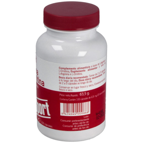 Nutrisport L-Arginina + L-Ornitina 100 Caps 500Mg