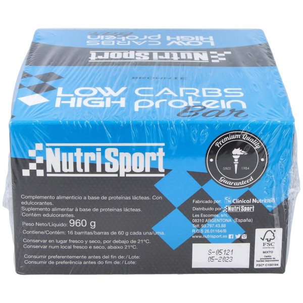 Nutrisport Barritas Low Carbs Brownie 16 Uds