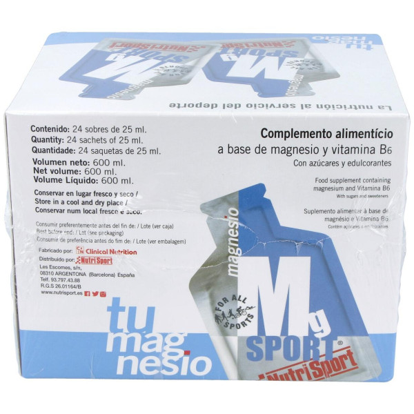 Magnesio Liquido Calambres Caja 24Sbrs.