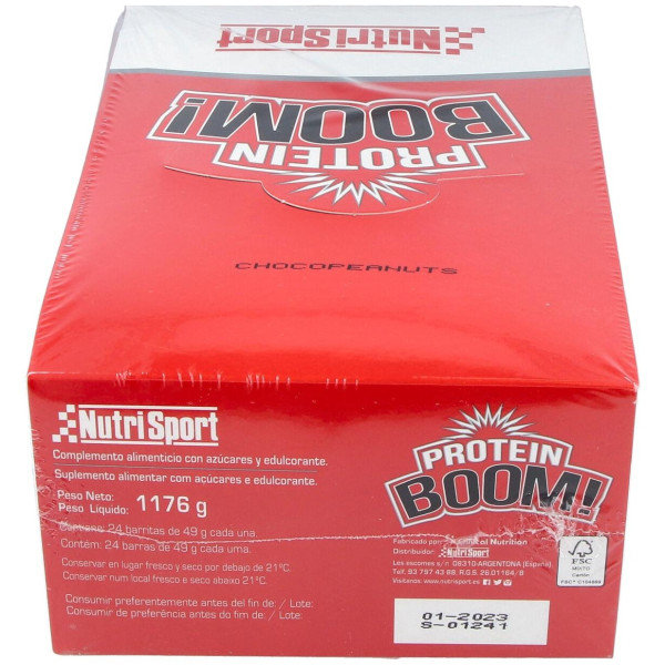 Protein Boom Barritas Chocopeanuts 24Ud.