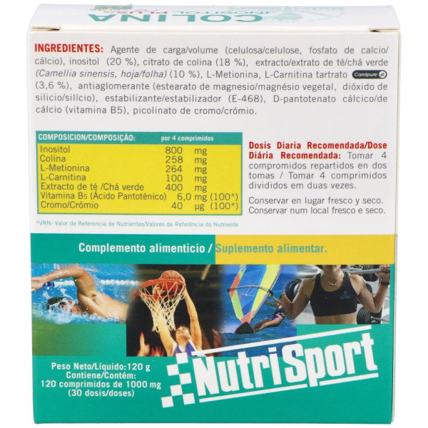 Nutrisport Colina Inositol Plus+ Té Verde 120Comp