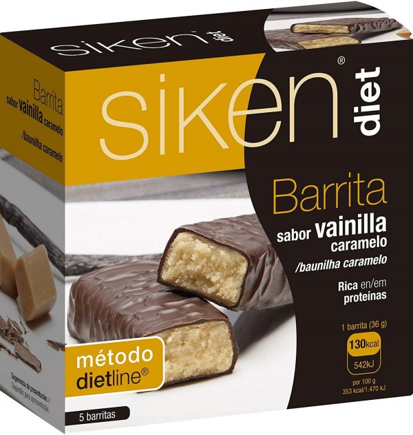 Siken Diet (5 Barritas 36 G Sabor Vainilla Caramelo)