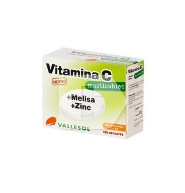 Vallesol Vitamina C Defensas + Melisa + Zinc (24 Comprimidos Masticables)