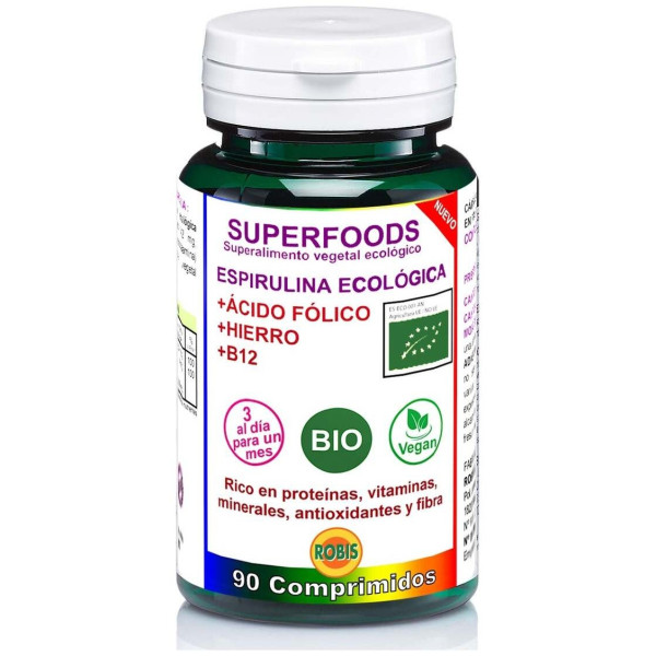 Robis Espirulina Eco + Acido Folico + Hierro + B12 90Comp