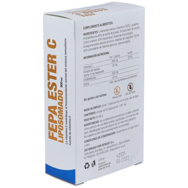 Fepadiet Fepa Ester C 800Mg Liposomado 60Caps