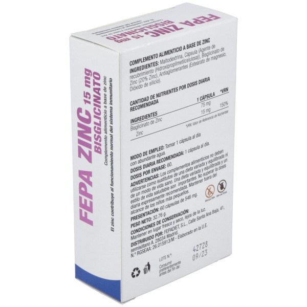Fepadiet Fepa Zinc Bisglicinato 15Mg 60Caps