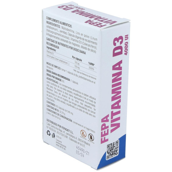 Fepa-Vitamina D3 4000Ui 60Cap.