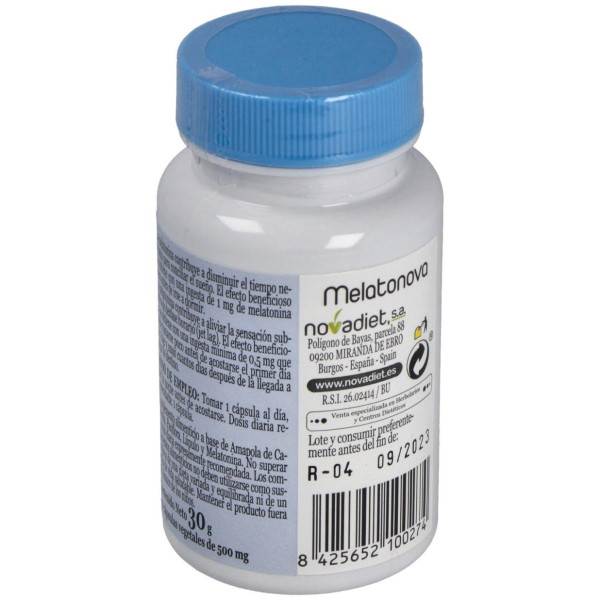 Novadiet Melatonova Para El Sueño 60 Cápsulas
