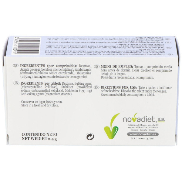 Novadiet Melatonova Flas Para El Sueño 30 Comprimidos Bucodispersables.