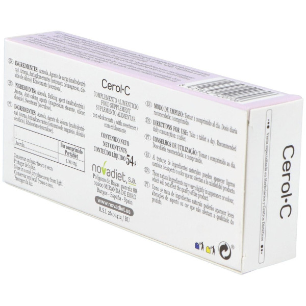 Novadiet Cerol-C (Vitamina-C) 30 Comprimidos Masticables