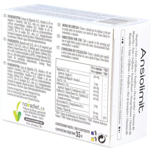 Novadiet Ansiolimit 60 Cápsulas