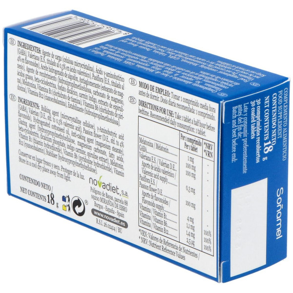 Novadiet Soñamel Para Un Sueño Reparador 30 Comprimidos