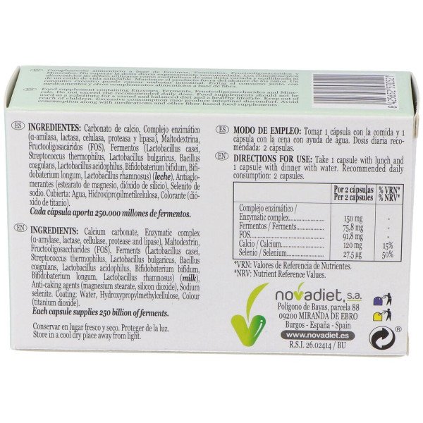 Novadiet Denzimax Con Probióticos Y Enzimas Digestivas En Cápsulas