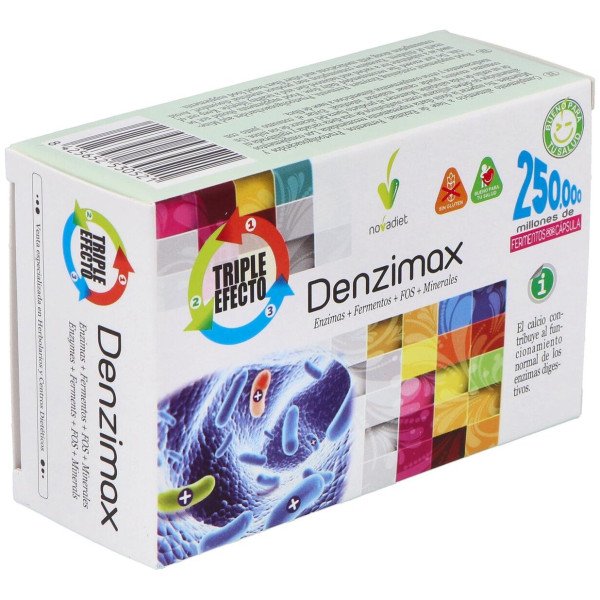 Novadiet Denzimax Con Probióticos Y Enzimas Digestivas En Cápsulas