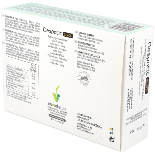 Novadiet Despatic Black 20 Ampollas De 10Ml