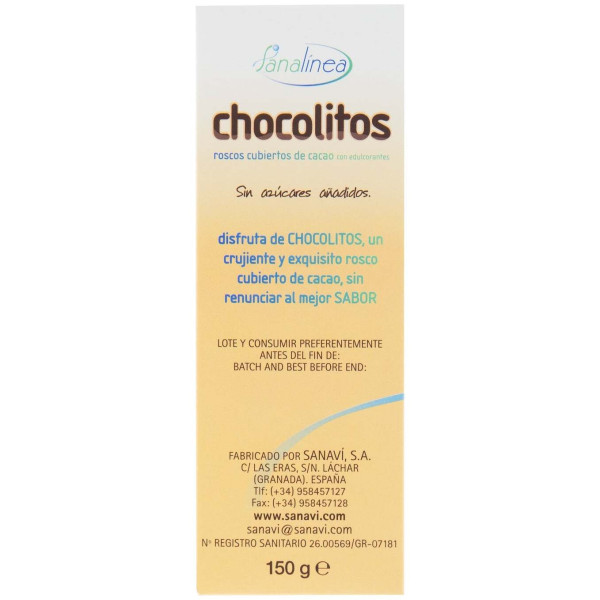 Sanavi Chocolitos Sin Azúcar Bio 150G