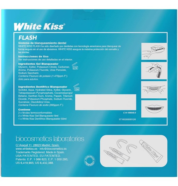 White Kiss Flash Completo Blanqueamiento Dental (6 Ml 2 Tubos)