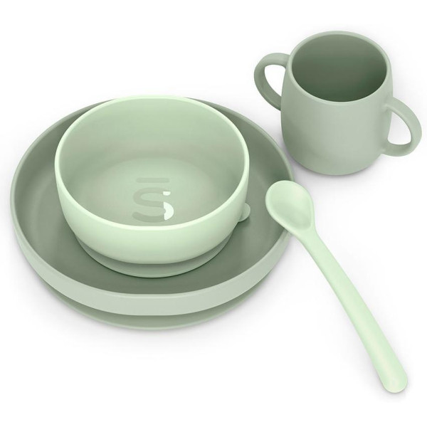 Suavinex Vajilla Silicona Soft Y Flexible Mint 4Uds