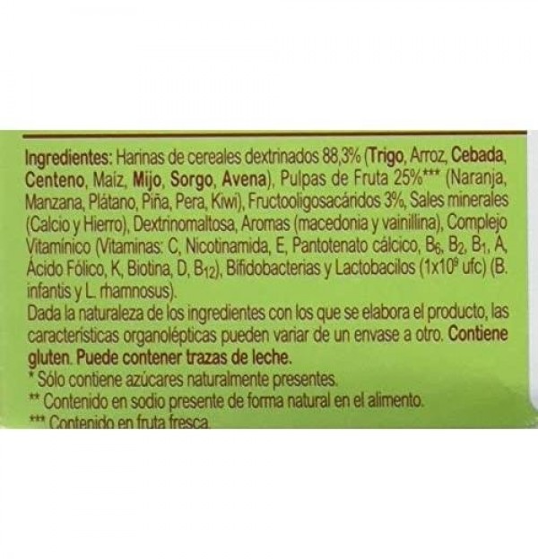 Blevit Plus Duplo 8 Cereales Y Frutas (1 Envase 600 G)