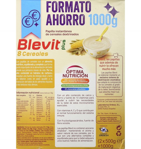 Blevit Plus 8 Cereales (1 Envase 1000 G)