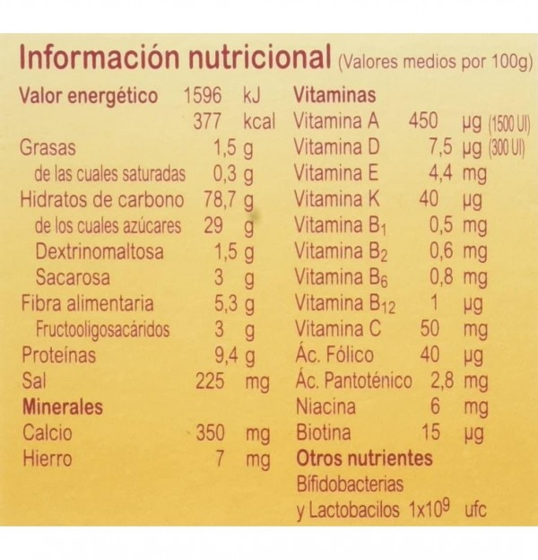 Blevit Plus Duplo 8 Cereales Bizcocho Y Naranja (1 Envase 600 G)
