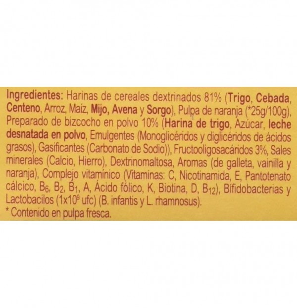 Blevit Plus Duplo 8 Cereales Bizcocho Y Naranja (1 Envase 600 G)