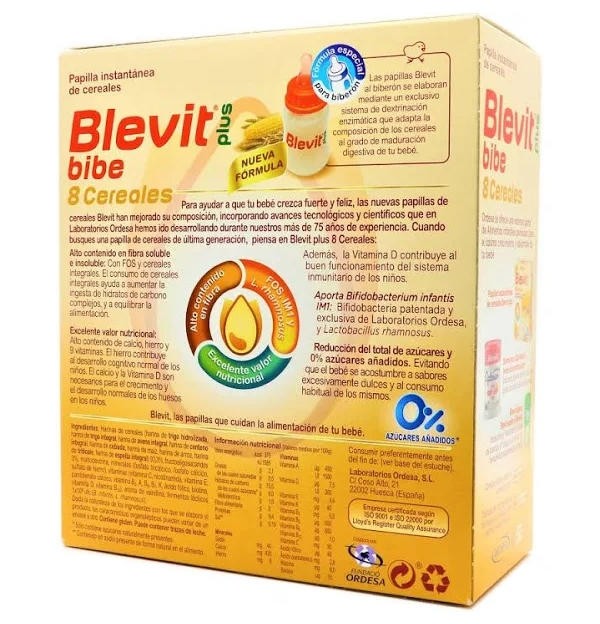 Blevit Plus 8 Cereales Para Biberon (1 Envase 600 G)