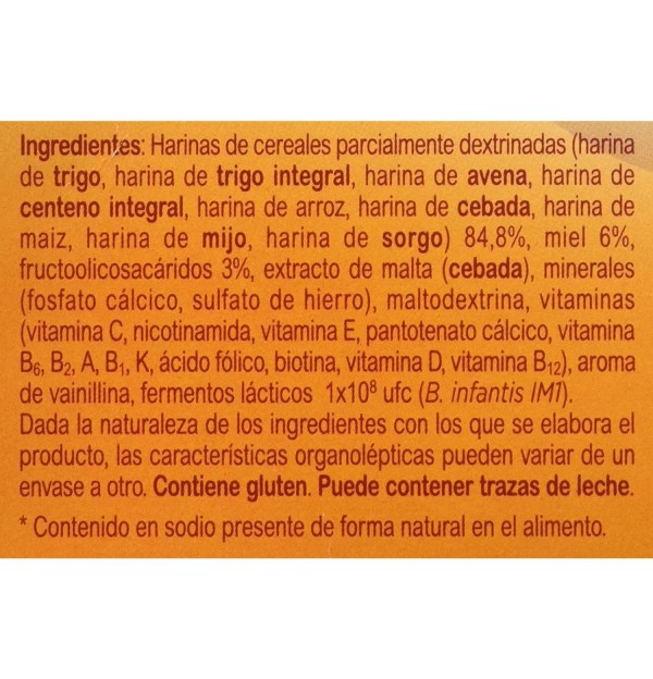 Blevit Plus 8 Cereales Con Miel (1 Envase 600 G)