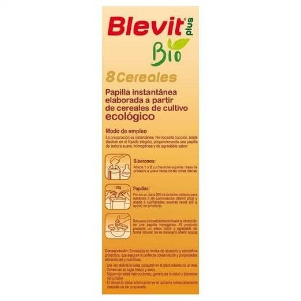 Blevit Plus Bio 8 Cereales, 250 G