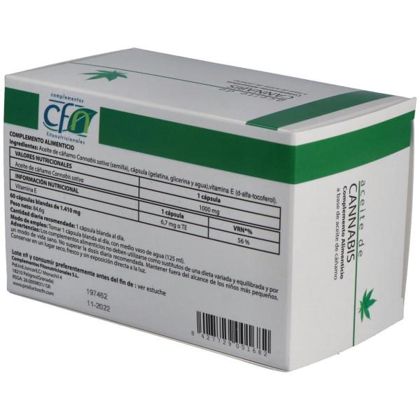 Aceite De Cannabis 1000Mg. 60Cap.Blandas