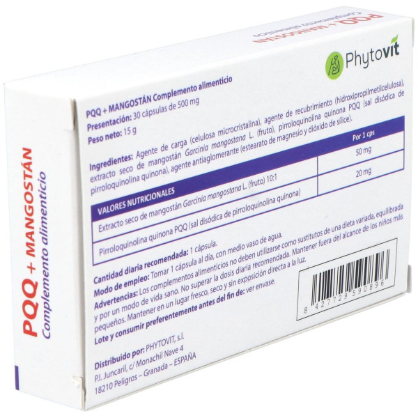 Phytovit Pqq Y Mangostán 30Caps
