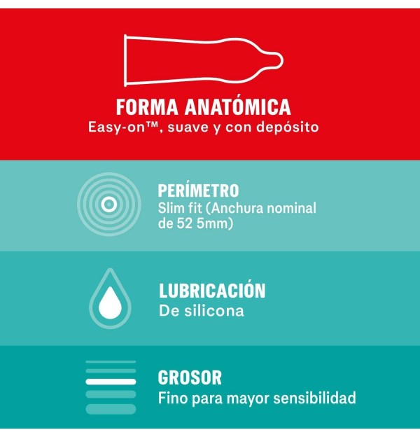 Durex Sensitivo Slim Fit - Preservativos (10 Unidades)